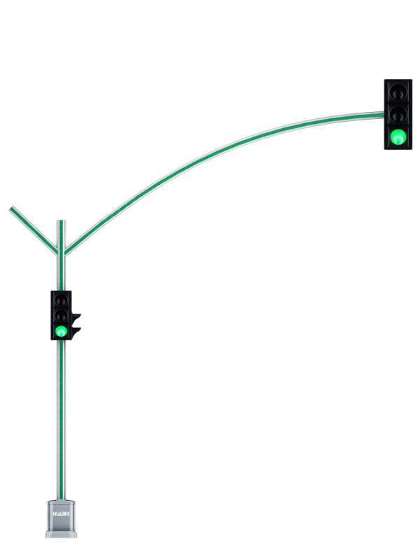 Luminous transport traffic signal pole
